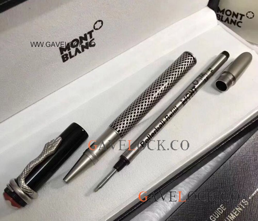 Replica Mont blanc Pen Heritage Rouge et Noir Silver Fineliner Pen